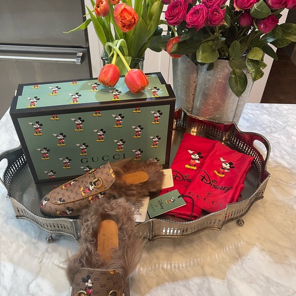 GUCCI X DISNEY Mini Vintage GG Supreme Monogram Mickey Mouse Fur Womens 37.5 - Picture 3 of 16